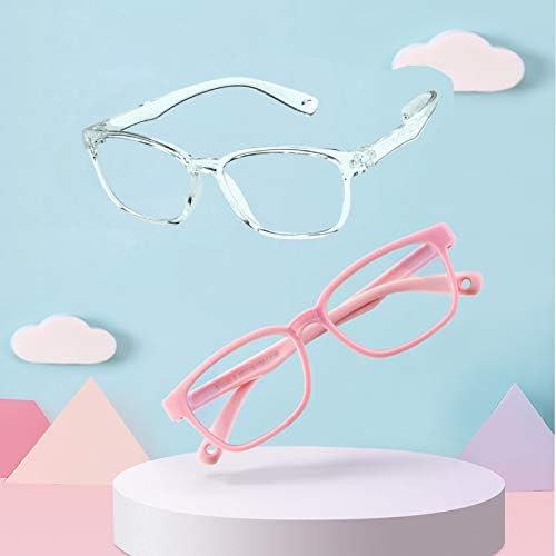 DGege Çocuk Mavi Işık Engelleme Gözlükleri, Çocuklar için 2 Paket UV Koruma Gözlükleri 3-10 Yaş Arası Çocuklar için Anti Göz