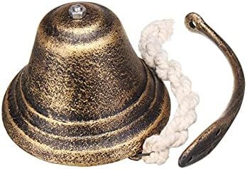 FHSGG Açık Yemeği Bells Gemi Çan Denizcilik Bells Braketi Bağlar El Çan Hem Kapalı Açık Vintage Dökme Demir Yemeği Çan Kapalı