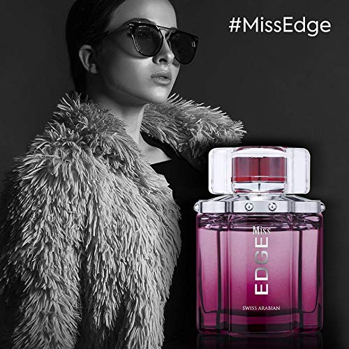Miss Edge Kadınlar için 100mL Eau de Parfüm / Taze Çiçeksi Narenciye ve Keskin Yeşil Notalar / Boğucu Kehribar, Yosunlu, Vetiver