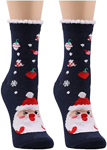 1/6 Pairs Kadınlar için Rahat Noel Bulanık Çorap, Kadınlar için Sevimli Karikatür Çorap Yenilik Tasarım