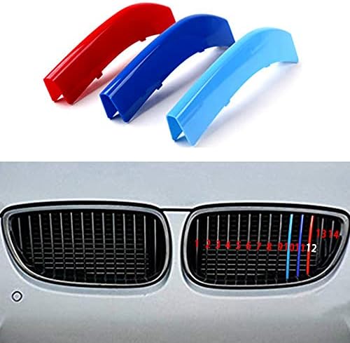 M-Renk Ön Izgara Ekle Trimler Şeritler Kapak BMW 3 Serisi E92 2005-2009 Için (14 Grille) Ön Merkezi Menfezler