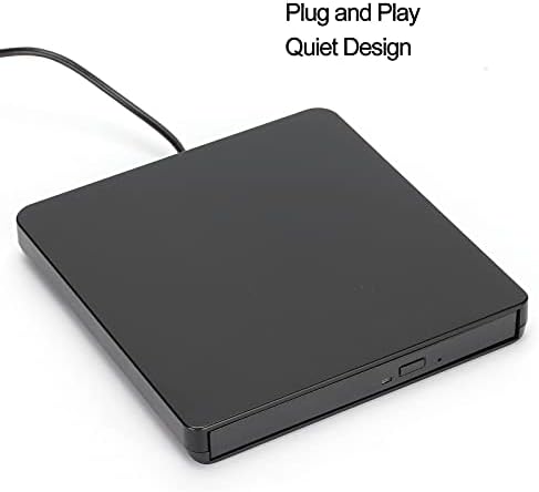 Dizüstü Bilgisayar için DVD Oynatıcı, Harici DVD Sürücüsü Wind10 için Yuvarlak Silika Jel Wind8 için OS X Sistemi için XP için(Siyah)