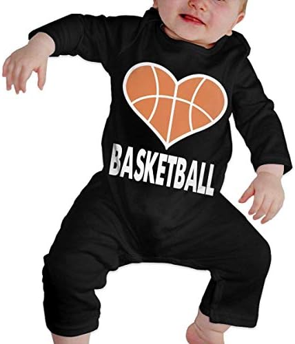 Bebek Unisex bebek uzun kollu için basketbol sevimli Bodysuit yürümeye başlayan tulum seviyorum