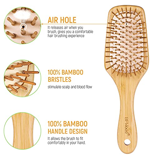 BFWood 3 ADET Saç Fırçası Set Domuzu Kıl Fırça Kürek Fırça Saç Tarak için Kadın Erkek Saç Şekillendirici
