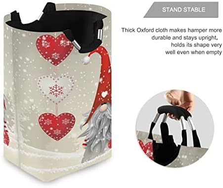 xigua Kış Tomte Çamaşır Sepeti Katlanabilir Oxford Kumaş Çamaşır Sepeti Katlanabilir Giysi çamaşır torbası Kolları ile, noel
