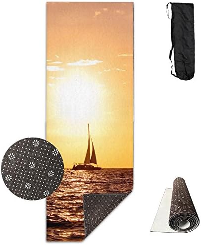 Yelkenli Günbatımı Konfor Unisex Yoga Mat İçin Yoga, Egzersiz, Pilates, Spor ve Açık Havada