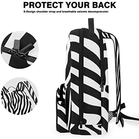 Sırt çantası Zebra Hayvan Cilt Baskı Ayrılabilir Kolej Çantası Seyahat Fermuar gizli sakli konusmalar Yürüyüş Omuz Crossbody