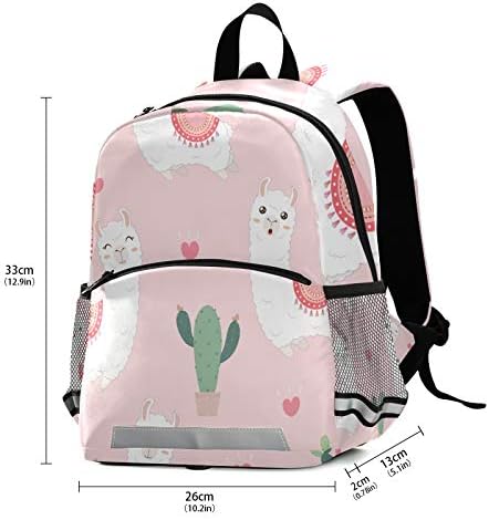 ALAZA Alpakalar ve kaktüs okul sırt çantası Bookbag emniyet kemeri tasma göğüs kemeri ile