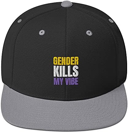 Cinsiyet Öldürür Benim Vibe Nonbinary Olmayan İkili 3D Puf Flatbrim Düz Ağız Snapback Şapka