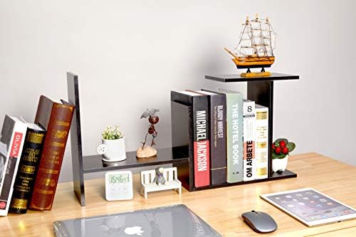Ofis Masaüstü Kitaplık Ayarlanabilir Ahşap Ekran Raf masaüstü düzenleyici Ofis Depolama Raf Tezgah Kitaplık Ofis Malzemeleri