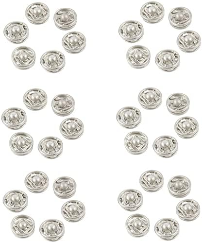 EuısdanAA Giysi Dikiş 10mm Basın Çıtçıt Düğmeler Raptiye Gümüş Ton 36 Adet (Costura de ropa 10mm Botones de presión Botones Sujetador