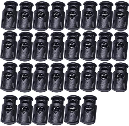J. SAZAN 4 Paket 3/4 Geniş Hızlı Yan Yayın Tokaları ile 30 Adet Siyah Plastik Kordon Kilitleri