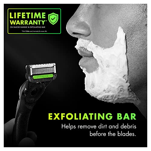 GilletteLabs tarafından Peeling Çubuklu Gillette Erkek Tıraş Makinesi, Erkekler için Tıraş Seti, 1 Tutamak, 4 Tıraş Bıçağı Dolumu,