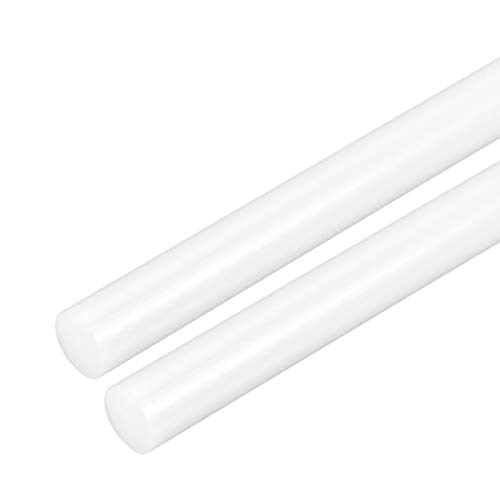 uxcell 2 adet Plastik Yuvarlak Çubuk 3/4 İnç Dia 20 İnç Uzunluk Beyaz (POM) Polioksimetilen Çubuklar Mühendislik Plastik Yuvarlak