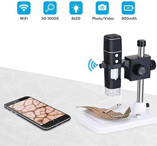 WiFi Mikroskop, DEPSTECH 50X için 1000X Taşınabilir 2 in1 Fonksiyonu USB 2.0 Dijital Büyütme Endoskop, kablosuz Muayene Kamera