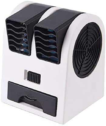 Mini Küçük Fan Çift Bağlantı Soğutma Fanı Taşınabilir Masaüstü Çift Bladeless Klima USB Mini Yapraksız Fan Siyah Ev Aksesuarları