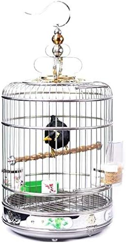 Büyük Kuş Kafesi, Papağan Kuş Kafesi Kuş Kafesleri Paslanmaz Çelik Kuş Kafesi Banyo Kafesi Yuvarlak Süs Kuş Kafesi ile Boyalı