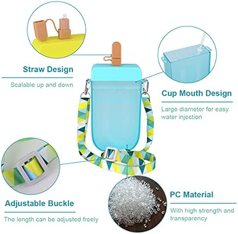 Sevimli Su Şişeleri ile Payet, yaratıcı Plastik Popsicle Suyu Içme Fincan Sızdırmaz BPA Ücretsiz Çocuklar su sürahisi için Açık