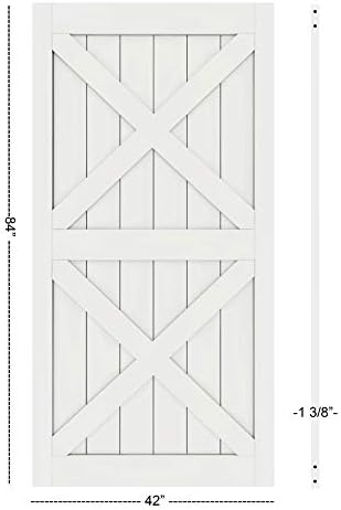 DIYHD 42X84 Çift X Şekli Beyaz Ahır Kapı Döşeme MDF Katı Çekirdek İç Kapı Paneli (Demonte, Bitmiş Yüzey)