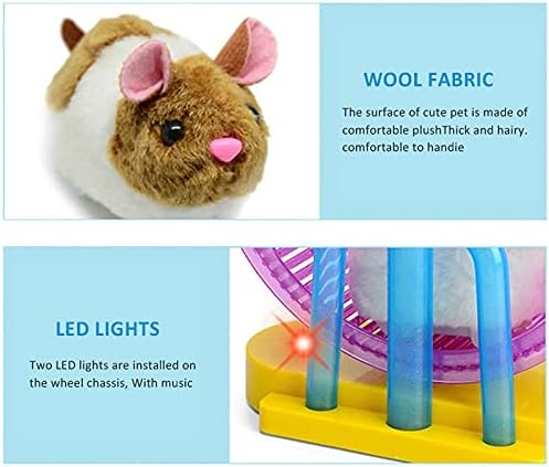 ZHGYD Küçük hayvan oyuncaklar Hamster Rulo elektrikli oyuncak led ışık peluş Hamster Koşucu Koşu Kafes Topu Garip led ışık Hamster
