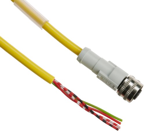 Eaton CSAS4F4CY2202 AC Mikro Bağlantı Kablosu, 4 Pimli, 4 Telli, 22 AWG, PVC Kılıf, 6,5 ' Uzunluk