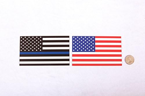 Ince Mavi Çizgi Amerikan Bayrağı Mıknatıs Çıkartması ve Amerikan Bayrağı Mıknatıs 3x5-Ağır için Araba Kamyon SUV-2 Paketi-Destek