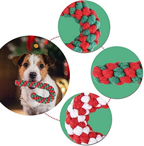 Medoore 3 Adet Noel Köpek Çiğnemek oyuncak Noel şeker kamışı Köpek Halat Oyuncak Kamışı Şekilli Pet Çiğnemek Halatlar için Noel