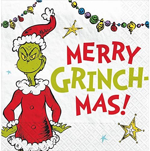 Geleneksel Grinch Merry Grinchmas İçecek Peçetesi