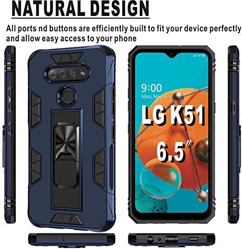 LG K51 ile Uyumlu Folmeikat / Q51 Durumda, Ekran Koruyucu [2 Paketi] Görünmez Braketi Şok Emme Takviyeli Köşe Yumuşak PC + TPU