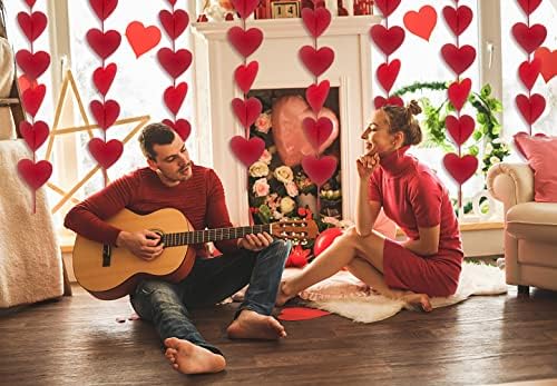 72 Adet Sevgililer Kalp Keçe Çelenk Afiş Kırmızı Kalp Keçe Afiş sevgililer Günü Partisi Asılı Dize Kalp Çelenk Süsler Düğün Yıldönümü