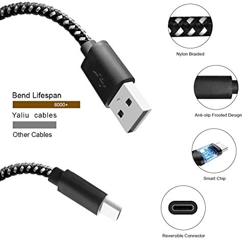 3 Paket Kısa USB Tipi C Kablosu 1ft, sproerden Hızlı Şarj şarj Kablosu Samsung Galaxy S10 S10E S9 S20 Artı Not 10 Lite A10e A20