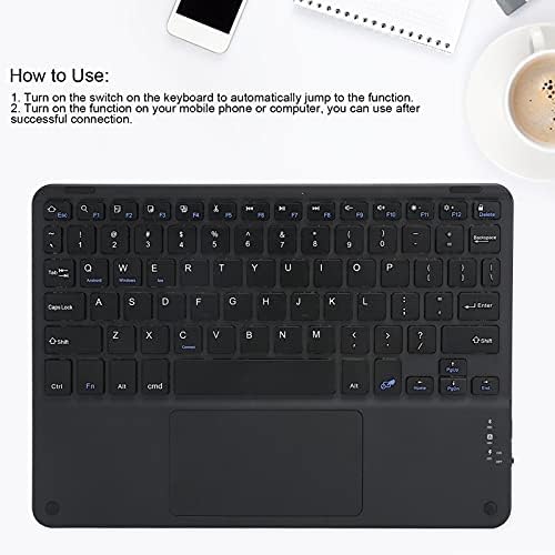 Hilitand Ultra İnce Taşınabilir Kablosuz Klavye, 10 Şarj Edilebilir Evrensel Bluetooth Tablet Klavye Tablet PC Telefon için Touchpad