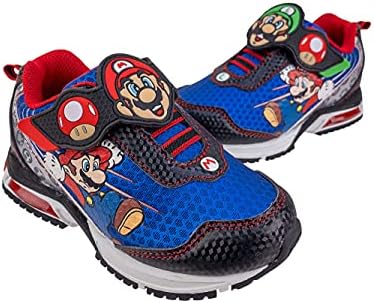 Süper Mario Kardeşler Mario ve Luigi Çocuklar Tenis Ayakkabı, Light Up Sneaker, Mix Maç Koşucu Eğitmen, çocuklar Boyutu 11 ila