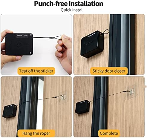 (1200g 4.9 FT) Punch-Ücretsiz Otomatik Sensör Kapı Closer, Güçlü Otomatik Kapı Closer, Punch Ücretsiz Kapı Closer Dahili Tampon,