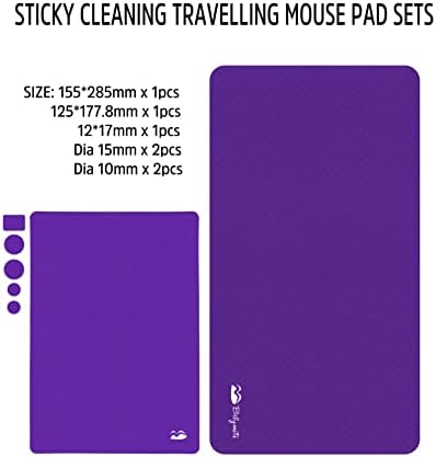 Bilymate Yapışkan Seyahat Mouse Pad, Dizüstü Bilgisayar için Çok Fonksiyonlu Mikrofiber Mouse Pad, Taşınabilir ve Yıkanabilir