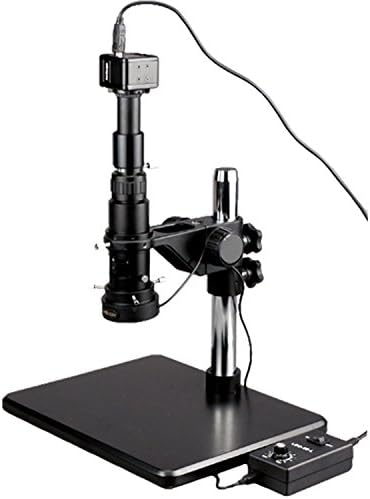 AmScope H800-M Dijital Monoküler Muayene Mikroskobu, 0.7 X-5.0 X Zoom Objektifi, 11X-80X Büyütme, 4-1/ 8 Çalışma Mesafesi, Sütun
