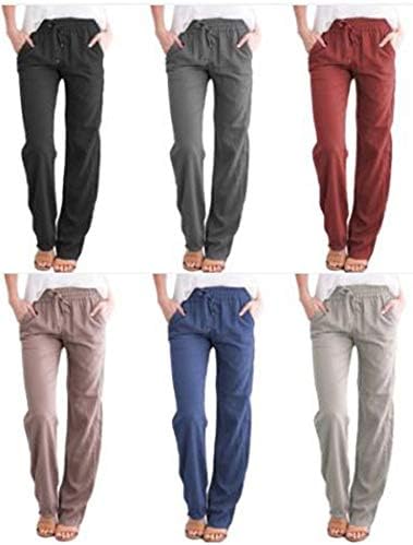 Andongnywell Pamuk Slim Fit Pantolon Kadın Salonu Eşofman Altı Pantolon Bayanlar Gevşek Yumuşak Hafif Pantolon