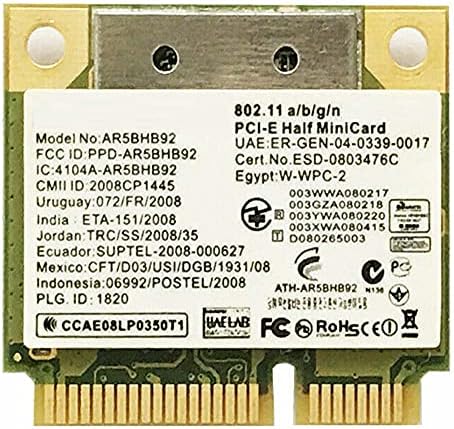langchen AR5BXB92 AR9280 Mini PCI-E 802.11 A/B/G/N Kablosuz Yarım Kart Adaptörü için hp SPS 495848-004 518437-001 580102-001