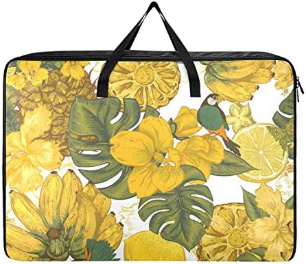 MCHIVER Yorgan saklama çantası Giyim Organizatör-Çiçek Kuşlar Yapraklar Vintage Altında Yatak Depolama Kovaları Banyo Levha Temizle