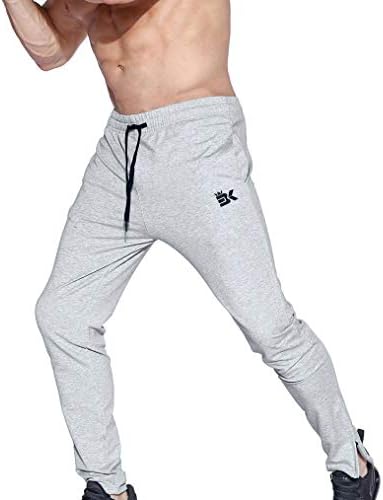 BROKİG Erkek Zip Joggers Pantolon-Rahat Spor Egzersiz eşofman altları Rahat Slim Fit Konik eşofman altı Cepler ile