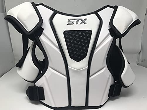 STX Yeni Hücre IV Lacrosse Omuz Pedi Astar Beyaz / Siyah Büyük 131-180lbs