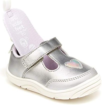 Stride Rite Baby Girls Mariella İlk Yürüteç Ayakkabısı, Gümüş, 3 Bebek