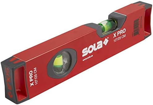 SOLA LSX10 X PRO Alüminyum Kutu Profil su terazisi ile 2 60 % Büyütülmüş Şişeler, 10-İnç, Kırmızı