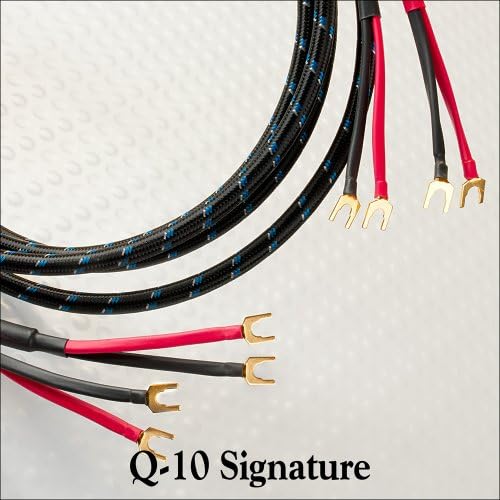 DH Labs Q-10 İmza Hoparlör Kablosu [Stereo Çiftleri / Maça Konnektörleri] Silver Sonic tarafından 20 feet