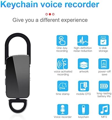 SXYLTNX Anahtarlık Kulaklık Ses Kaydedici Aktif Kayıt USB Flash Sürücü Ses Ses Taşınabilir MP3 Çalar (Renk: B, Boyut: 8GB)
