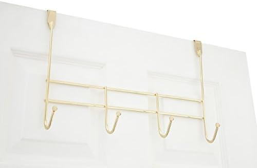 Premier Housewares 4 Kanca Üzeri Kapı Askısı, Demir Tel, Altın, 10 x 40 x 25 cm