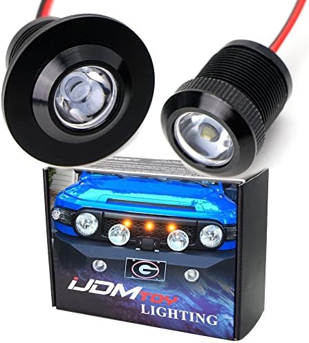 ıJDMTOY (2) 20mm Amber Projektör Lens 3 W Gömme / Yüzey Montaj LED Cıvata ışıkları, araba Dış Grille Tampon Gövde Altı Puddle