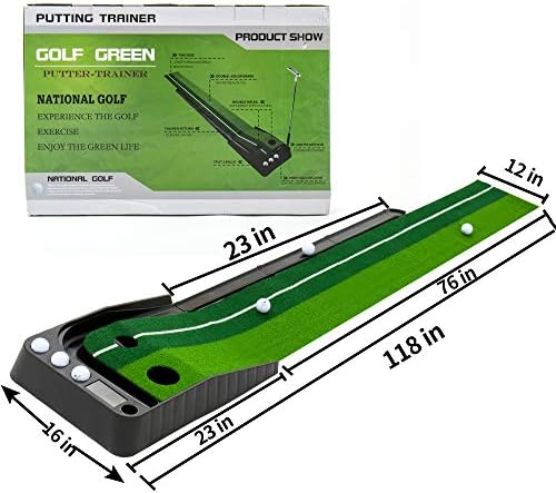 Golf Kapalı Putting Green-Mini Golf Pratik Mat Putting Green with Ball Return Otomatik, Taşınabilir Hizalama Eğitim Yardımı,