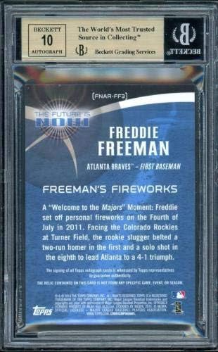 Freddie Freeman Kart 2014 Topps Gelecek Şimdi Otomatik Emanetler FNARFF3 BGS 9.5-Beyzbol Slabbed İmzalı Kartlar