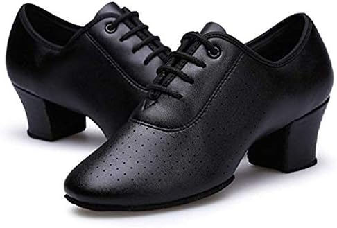 Gogodance Kadın Kızlar Profesyonel Dantel-up Siyah Deri Latin Salsa Tango Balo Salonu Modern Dans Ayakkabıları
